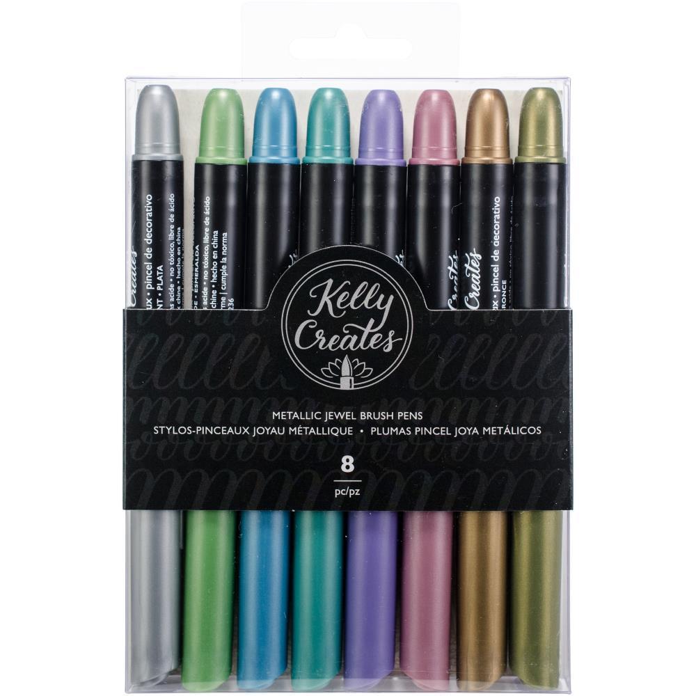 8 Metallic Jewel Brush Pens (Kelly Creates)