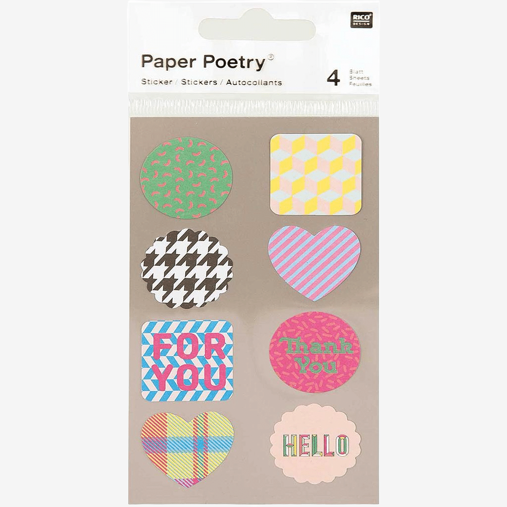Paper Poetry • Tarra-arkkisetti värikkäät kuviot