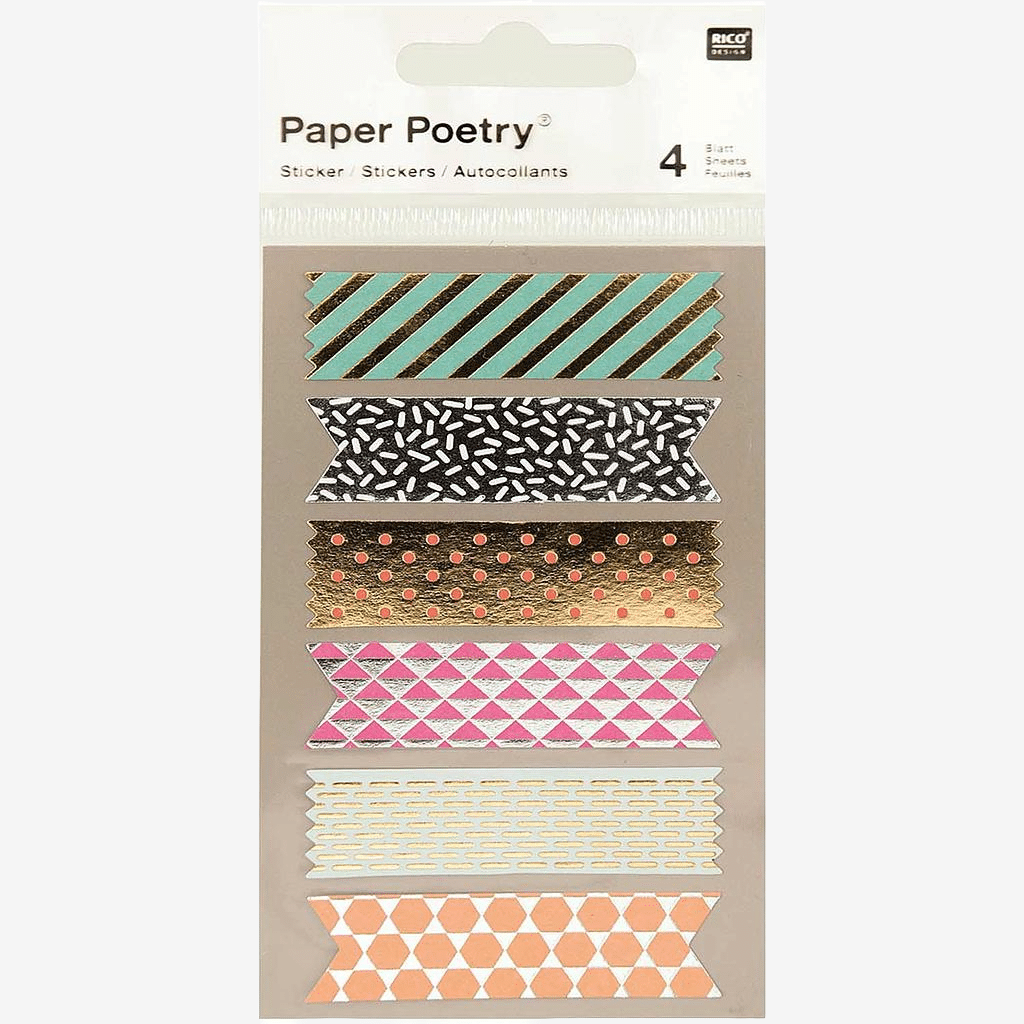 Paper Poetry • Tarra-arkkisetti värikkäät teipit