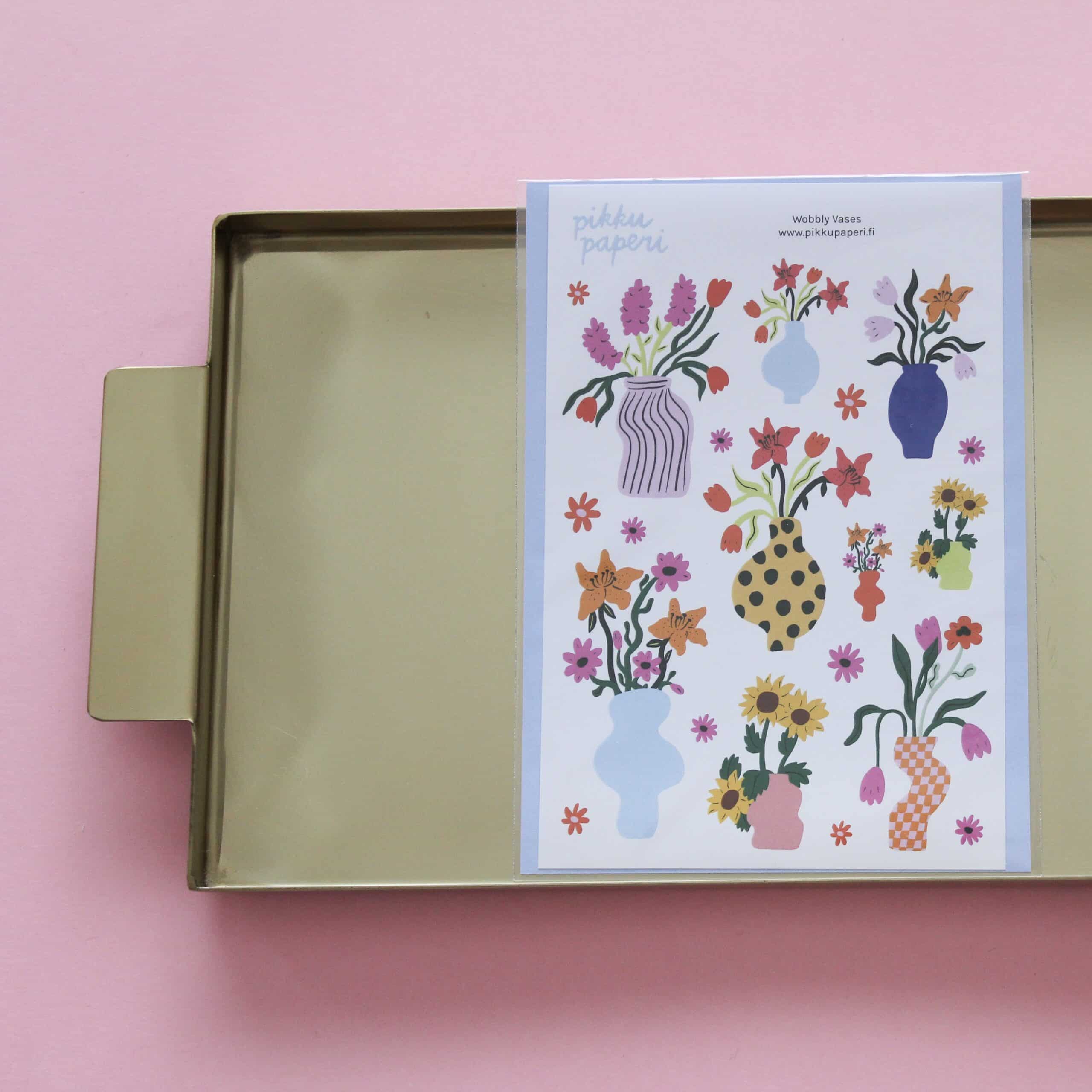 Pikku paperi • Tarra-arkki Wobbly Vases