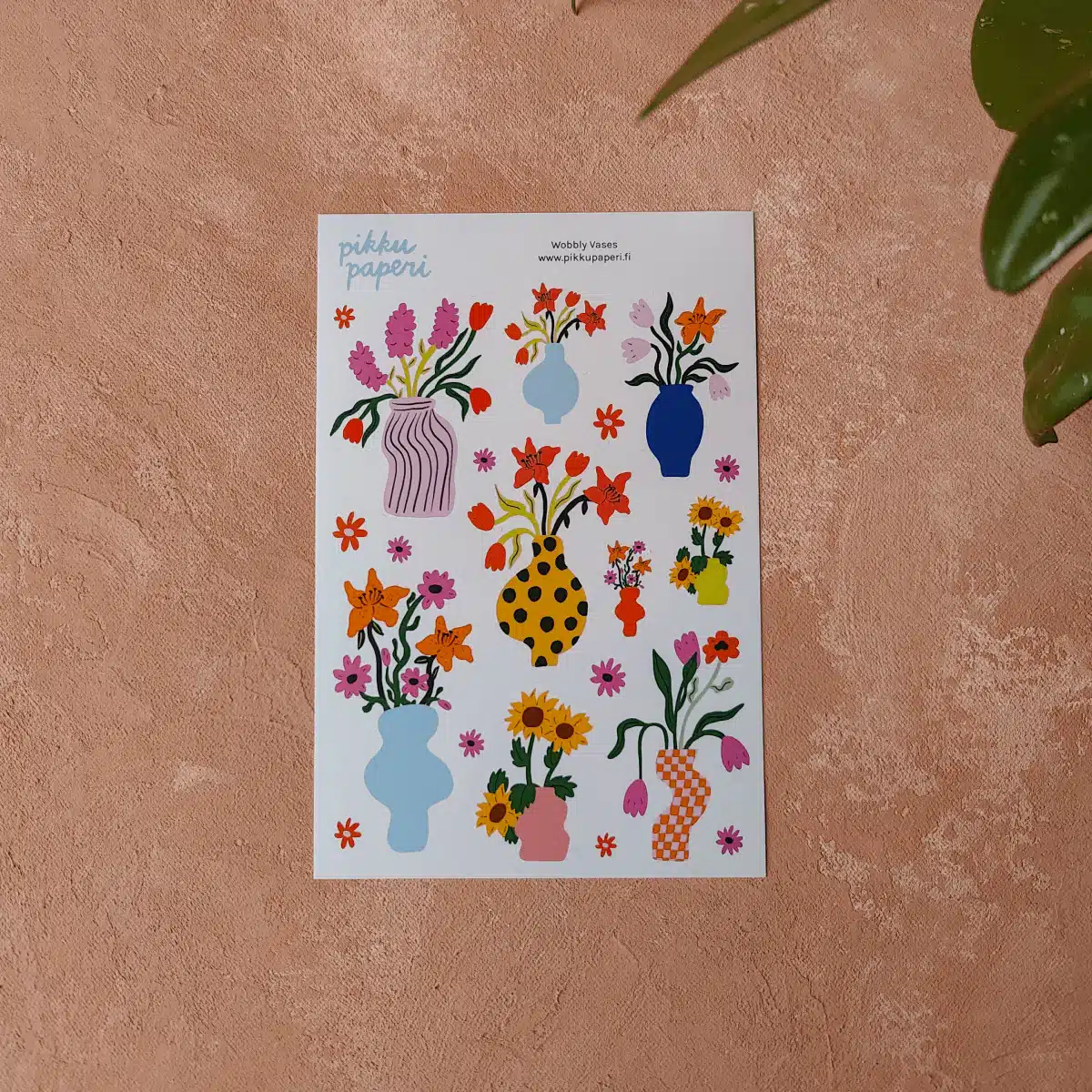 Pikku paperi • Tarra-arkki Wobbly Vases - Image 2