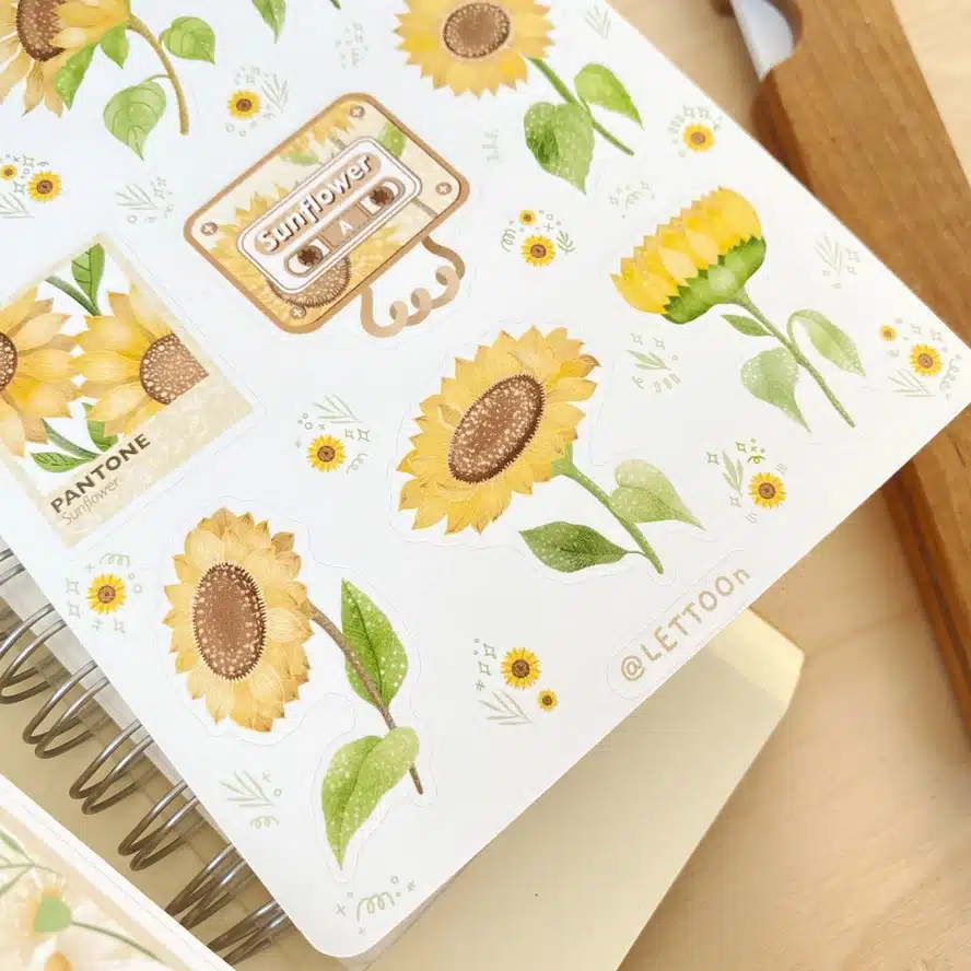 Lettoon • Tarra-arkki Lovely Sunflower