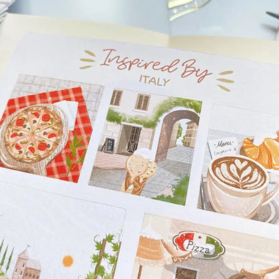 Lettoon • Tarra-arkki Inspired By Italy