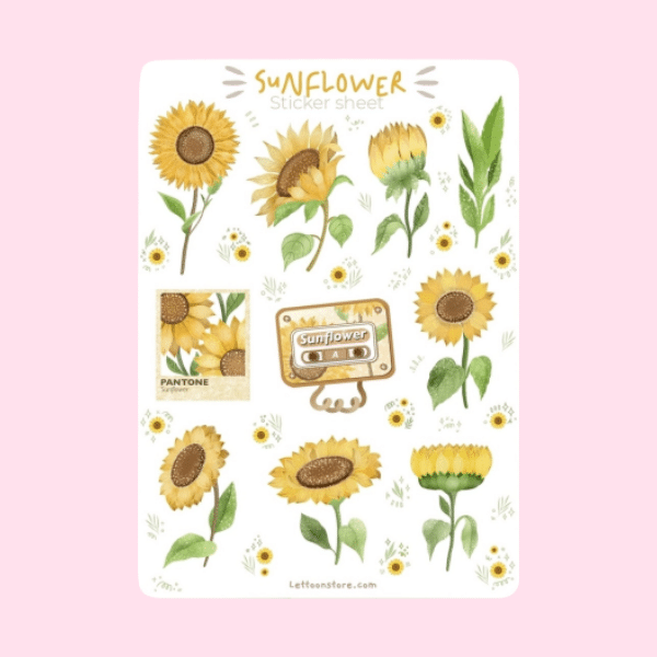 Lettoon • Tarra-arkki • Lovely Sunflower