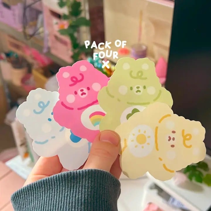 Peaches and Bees • Vinyylitarrasetti Tummy Rainbow Bears