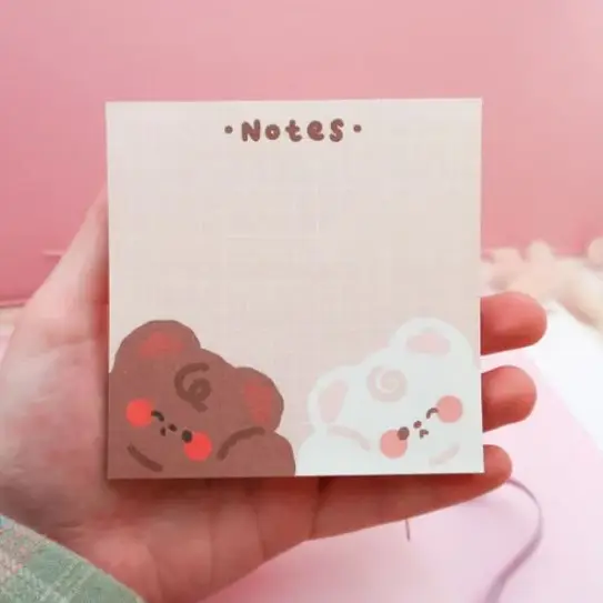 Peaches and Bees • Muistilaput Cute Cottagecore Themed Bear Memo Pad