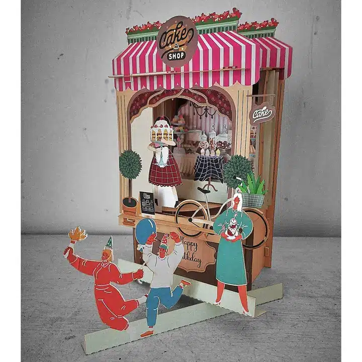 Alljoy Design • 3D Pop Up kortti • Kahvila - Image 2