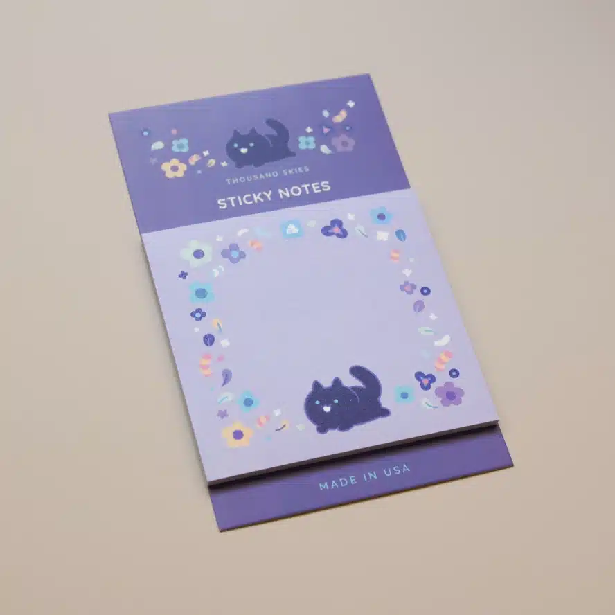 Thousand Skies • Muistilaput • Floral Black Cat - Image 2