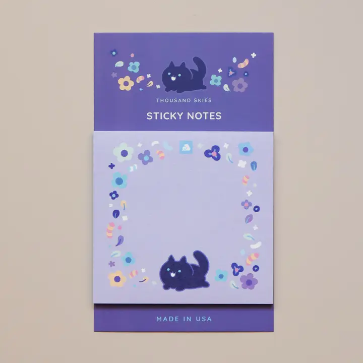 Thousand Skies • Muistilaput • Floral Black Cat