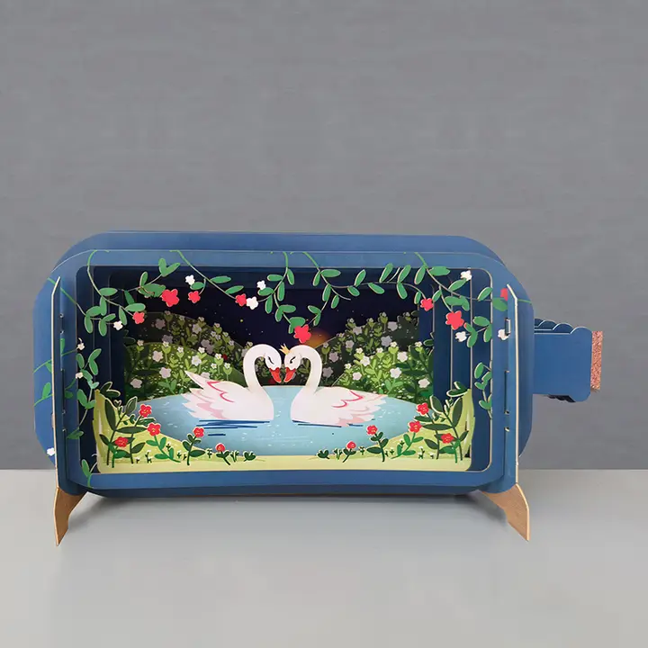 Alljoy Design • 3D Pop Up kortti • Pullopostia Joutsenet