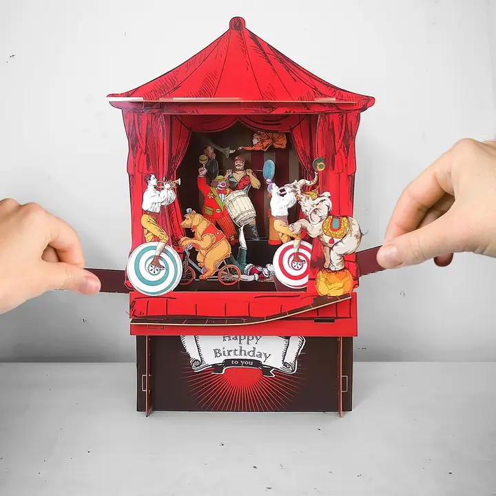 Alljoy Design • 3D Pop Up kortti • Sirkus