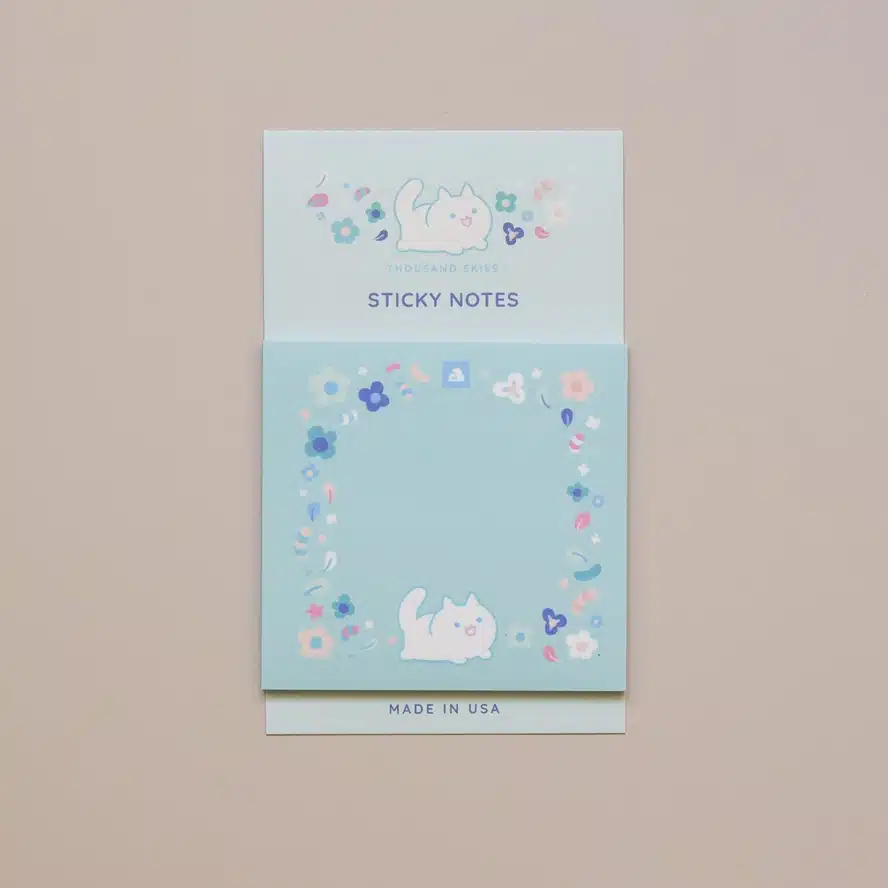 Thousand Skies • Muistilaput • Floral White Cat