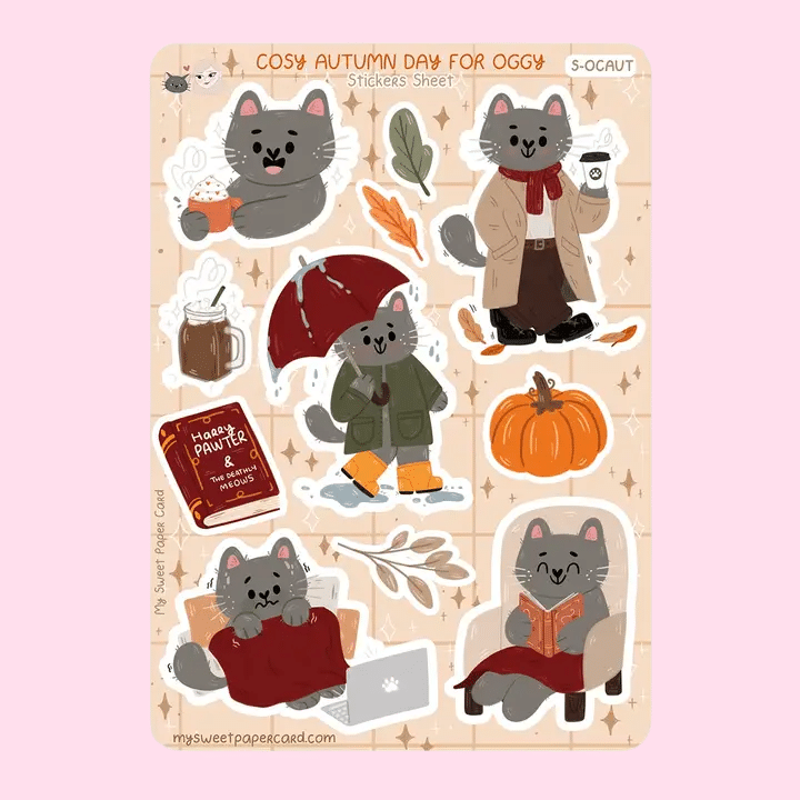 My Sweet Paper Card • Tarra-arkki • Oggy Cosy Fall Day