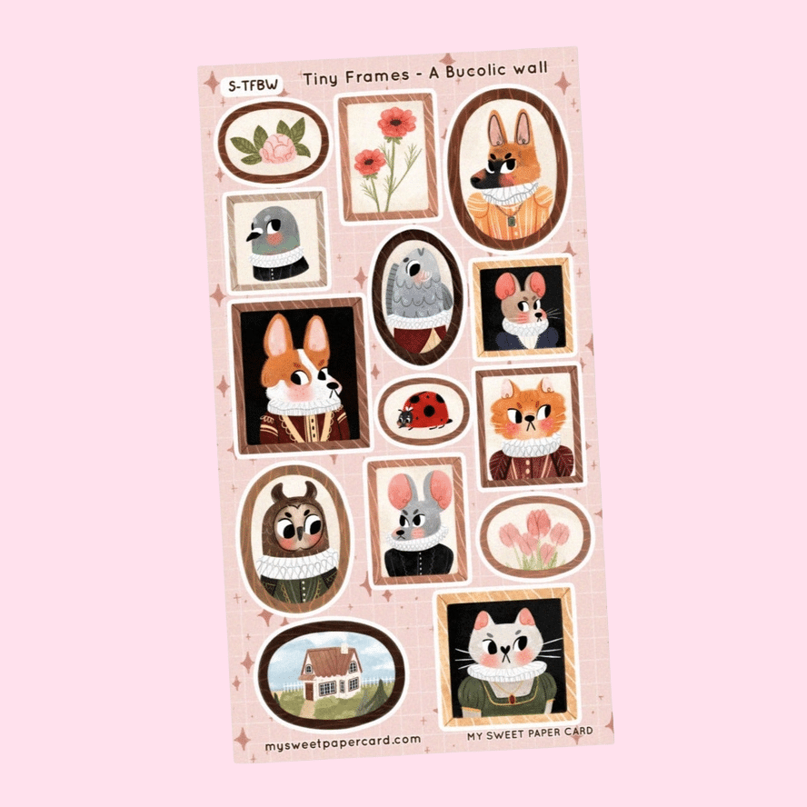 My Sweet Paper Card • Tarra-arkki • Tiny Frames Bucolic Animals