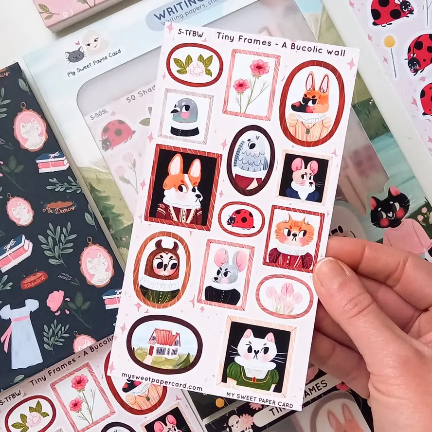 My Sweet Paper Card • Tarra-arkki • Tiny Frames Bucolic Animals - Image 2