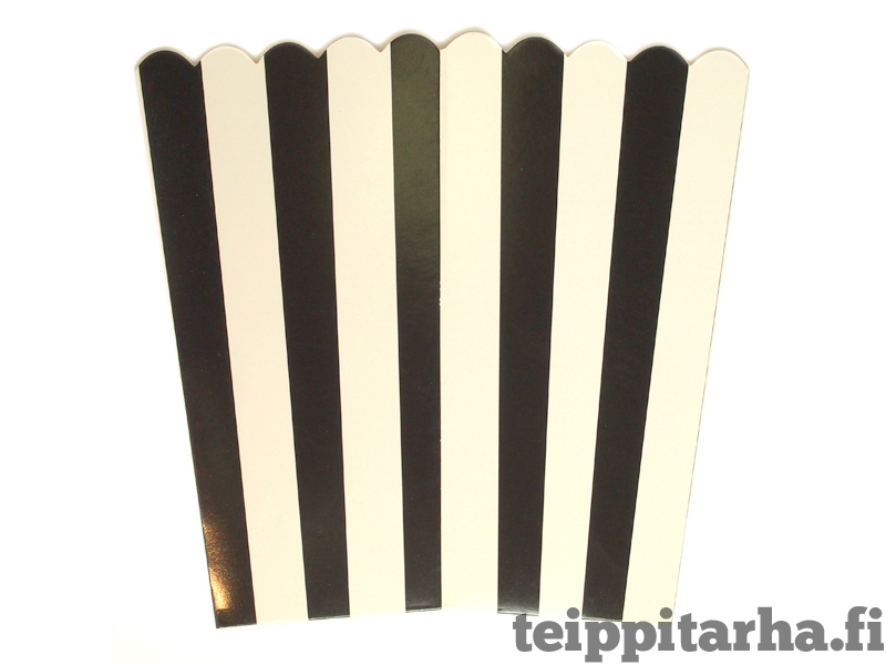 Popcorn box, stripes (black) 6pcs.